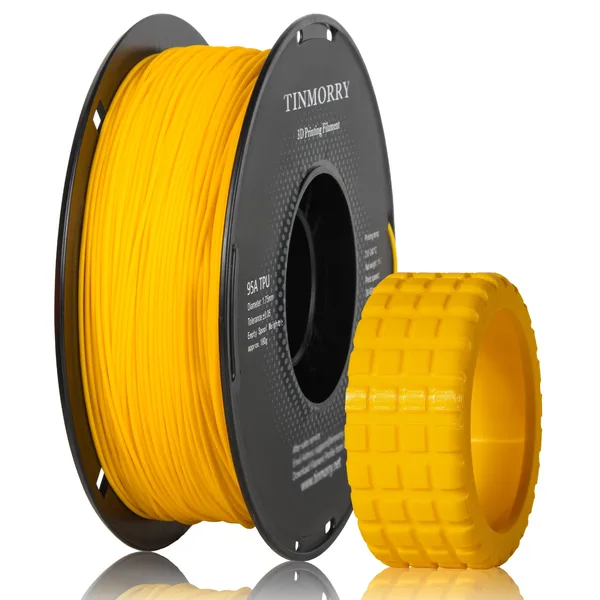 TinMorry 95A TPU 3D Printer Filament, 1 KG, Traffic Yellow