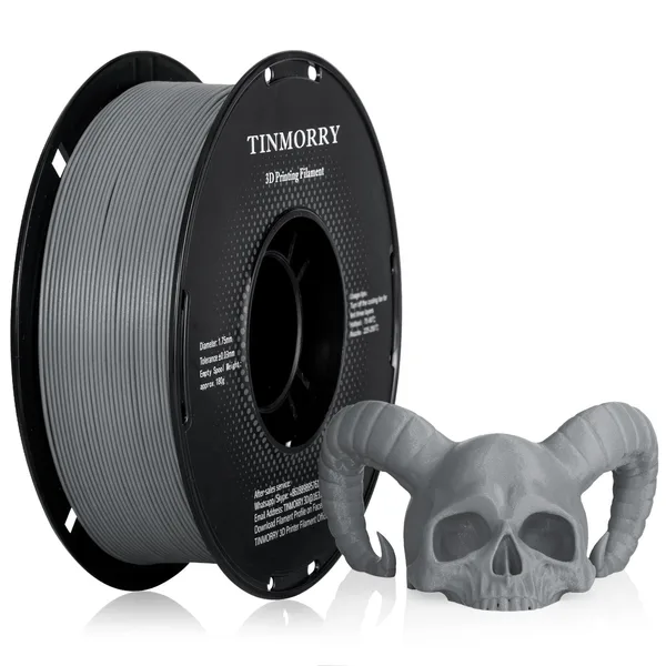 TinMorry Glass Fiber PETG 3D Printer Filament, 1 KG, Frosted Grey