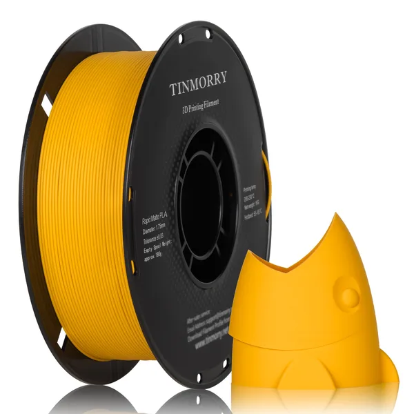 TinMorry Matte PLA 3D Printer Filament, 1 KG, Matte Pumpkin Yellow