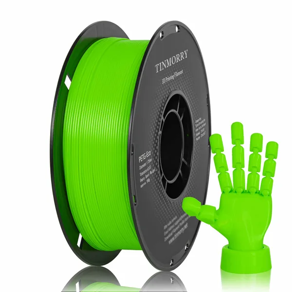 TinMorry Rapid PETG-Eco 3D Printer Filament, 1 KG, Fluorescent Green