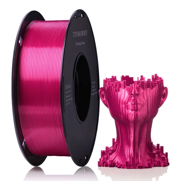 TinMorry Silk PLA 3D Printer Filament, 1 KG, Silk Rose Red