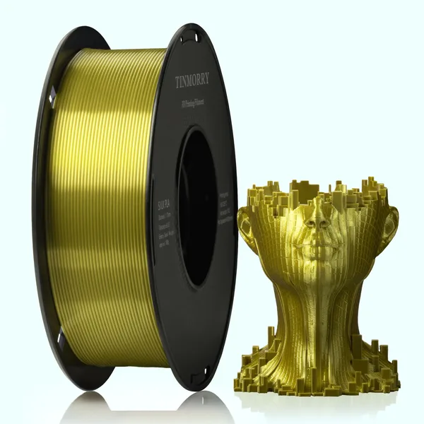 TinMorry Silk PLA 3D Printer Filament, 1 KG, Light Gold