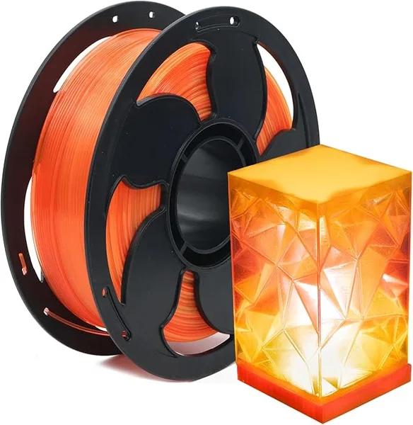 Toksen 3D Gradient Rainbow Translucent Flame PLA Filament for 3D Printer, 1kg (2.2lbs) Plastic Spool Neatly Wound PLA 3D Printing Filament Fit Most FDM Printer and P1S AMS