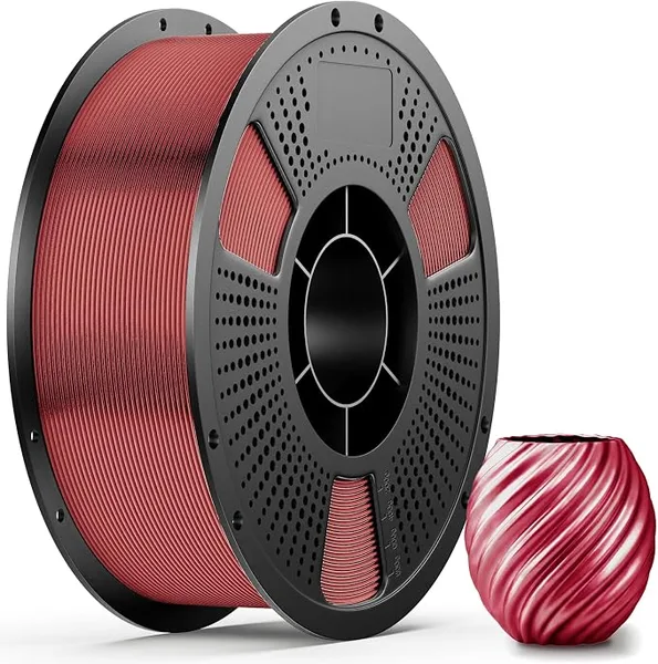 uJoyBio Metallic PLA Filament 1.75mmm, Metal-Like Shiny 3D Printer Filament, Metallic Silk 3D Filament, Compatible with Most FDM 3D Printers, 1KG Metal Silk, Brilliant Rose Red