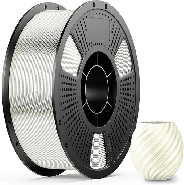 uJoyBio Metallic PLA Filament 1.75mmm, Metal-Like Shiny 3D Printer Filament, Metallic Silk 3D Filament, Compatible with Most FDM 3D Printers, 1KG Metal Silk, Pearl White