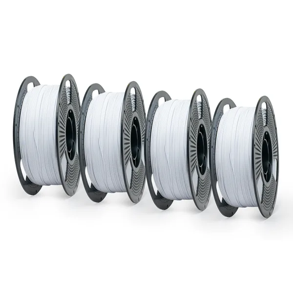Unveil Form Matte White - Unveil Form Matte PLA Filament 4-Pack (4 × 1kg), With Spools -