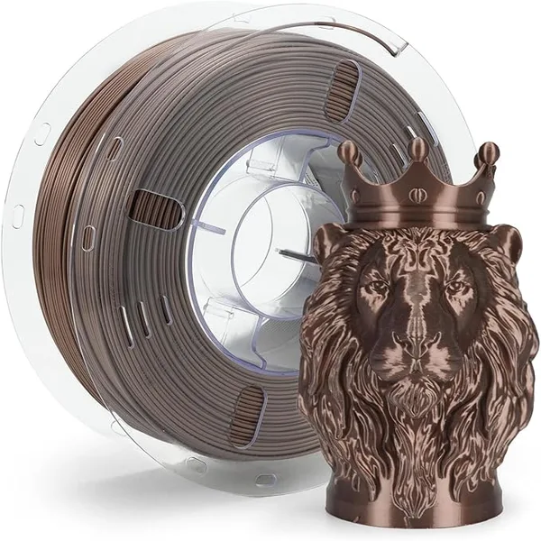 VOXEL VOXELAB Silk+ PLA Filament, Shiny Chrome-Like Finish with Enhanced Layer Adhesion, 1kg (2.2lbs) for Most FDM 3D Printers, Smooth & Flawless Printing(Coffee Color)