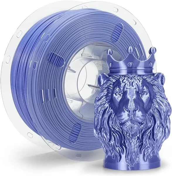 VOXEL VOXELAB Silk+ PLA Filament, Shiny Chrome-Like Finish with Enhanced Layer Adhesion, 1kg (2.2lbs) for Most FDM 3D Printers, Smooth & Flawless Printing(Violet)
