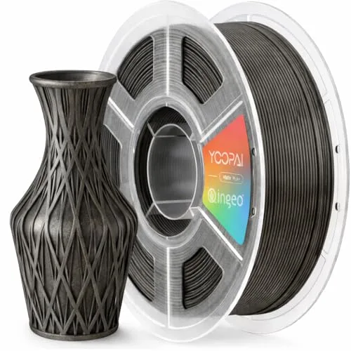 Yoopai PLA Filament, Soft Matte Finish, Reduced Layer Lines, 1KG (2.2lbs) 3D Printer PLA Filament, Dimensional Accuracy +/-, Old Black
