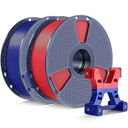Yoopai PETG Filament, Ultra Tough, Heat Optimized, Odorless, 2kg(4.4lbs) SUNLU PETG Bundle 3D Printer Filament, Dimensional Accuracy +/-, Red+Blue