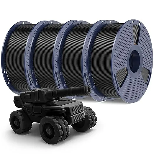 Yoopai PETG Filament, Ultra Tough, Heat Optimized, Odorless, 4kg(8.8lbs) SUNLU PETG 3D Printer Filament, Dimensional Accuracy +/-, Black 4 Pack