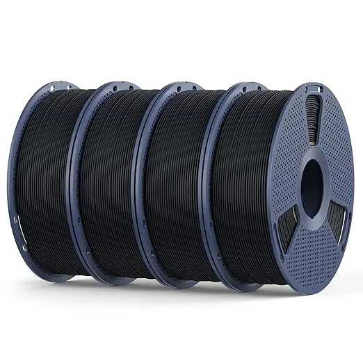 Yoopai Matte PLA Filament, 4kg(8.8lbs) SUNLU 3D Printer Filament, Matte Surface Texture, No Clogging, Less Brittle, Black 4 Pack