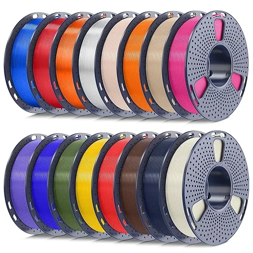 Yoopai SUNLU PLA+ Filament Bundle Upgraded Formula, 250g Spool, 16 Rolls