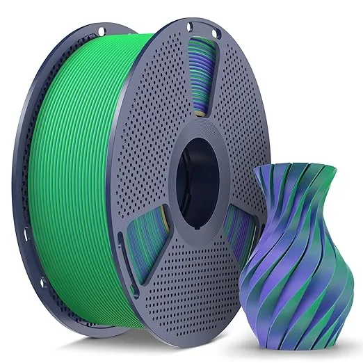 Yoopai Matte PLA Filament, 1kg(2.2lbs) SUNLU 3D Printer Filament, Smooth Matte Finish, Less Brittle, Dual Color Appearance from Different Angles, GreenPurple