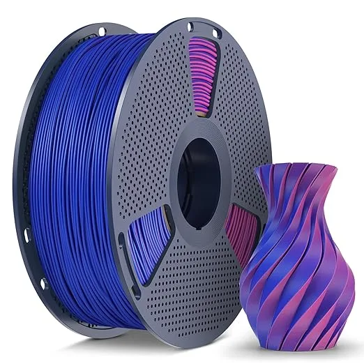 Yoopai Matte PLA Filament, 1kg(2.2lbs) 3D Printer Filament, Smooth Matte Finish, Less Brittle, Dual Color Appearance from Different Angles, RedBlue
