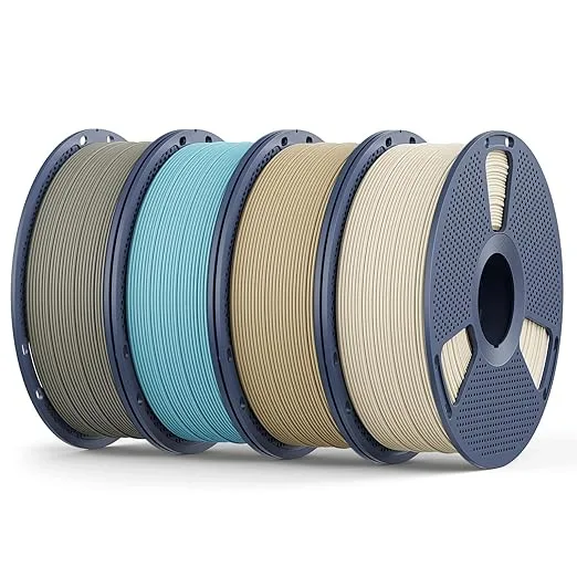 Yoopai Matte PLA Filament, 4kg(8.8lbs) SUNLU 3D Printer Filament, Matte Surface Texture, No Clogging, Less Brittle, BoneWhite+Oceanblue+Oak+Clay