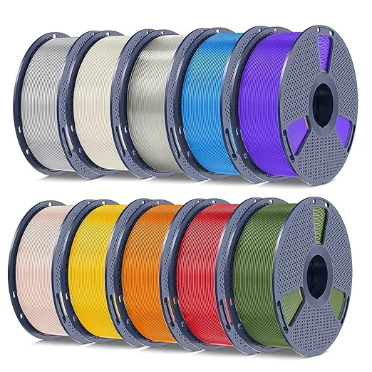 Yoopai PETG Filament, Ultra Tough, Heat Optimized, Odorless, 10kg(22lbs) SUNLU PETG 3D Printer Filament, BoneWhite+SpaceGrey+Clear+Red+Cyan+Yellow+Orange+Purple+Green+Beige