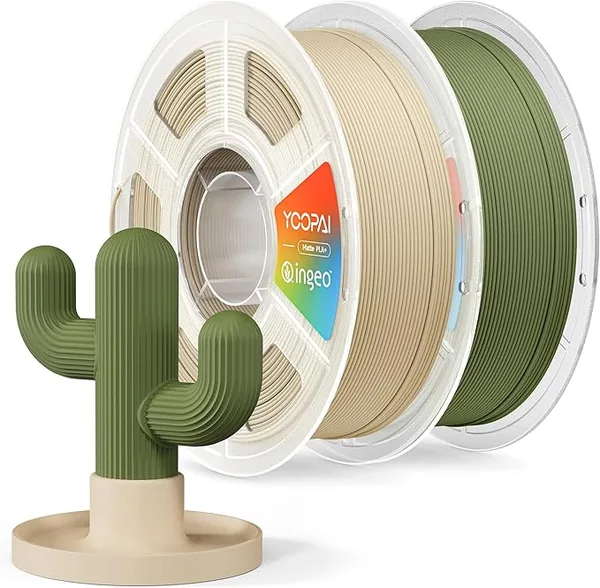 Yoopai YOOPAI PLA+ Matte Filament, 2KG (4.4lbs) 3D Printer Filament, Dimensional Accuracy +/-, Dark Green+Desert Tan