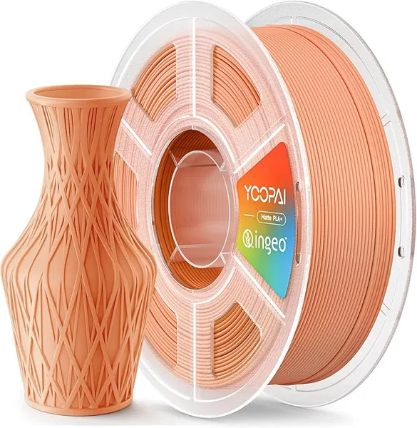 Yoopai PLA+ Matte Filament, Soft Matte Finish, Reduced Layer Lines, 1KG (2.2lbs) 3D Printer PLA Filament, Dimensional Accuracy +/-, Amber Orange