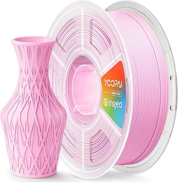 Yoopai PLA+ Matte Filament, Soft Matte Finish, Reduced Layer Lines, 1KG (2.2lbs) 3D Printer PLA Filament, Dimensional Accuracy +/-, Sakura Pink
