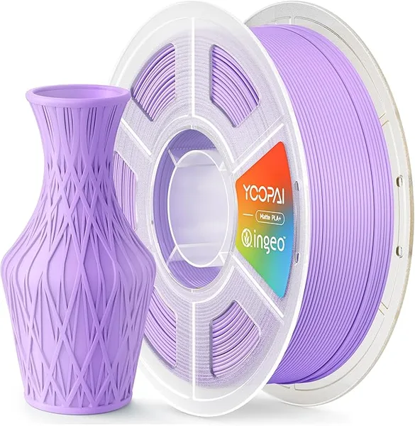 Yoopai PLA+ Matte Filament, Soft Matte Finish, Reduced Layer Lines, 1KG (2.2lbs) 3D Printer PLA Filament, Dimensional Accuracy +/-, Lilac Purple