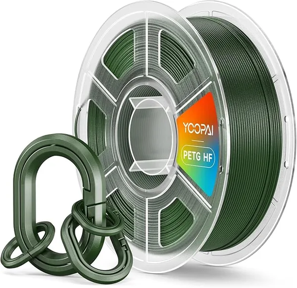 Yoopai PETG HF Forest Green, 30-/s Rapid Printing | Low Stringing, High Toughness, Odorless, Smooth Flow, 1KG (2.2lbs) High Speed 3D Printer Filament
