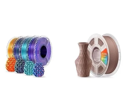 Yoopai SUNLU Silk PLA Plus Multicolor 4x250g & Matte PLA+ Earth Brown Filament