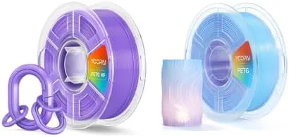 Yoopai PETG HF Filament Purple & YOOPAI PETG Filament Transparent Blue Purple Gradient