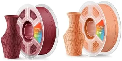 Yoopai Matte PLA+ Burgundy Red Filament & Matte PLA+ Amber Orange Filament