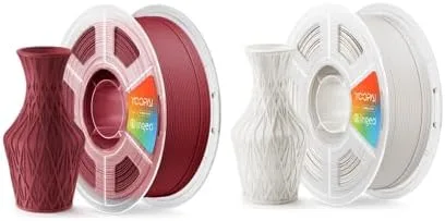 Yoopai Matte PLA+ Burgundy Red Filament & Matte PLA+ Bone White Filament