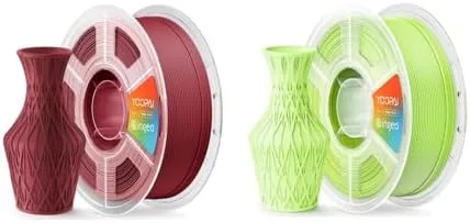 Yoopai Matte PLA+ Burgundy Red Filament & Matte PLA+ Apple Green Filament