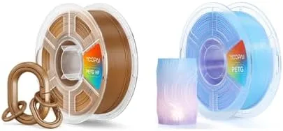 Yoopai PETG HF Filament Peanut Brown & YOOPAI PETG Filament Transparent Blue Purple Gradient