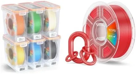 Yoopai YOOPAI Pro Filament Storage Box (6 Pack) & PETG HF Filament Red