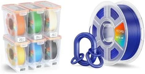 Yoopai YOOPAI Pro Filament Storage Box (6 Pack) & PETG HF Filament Blue