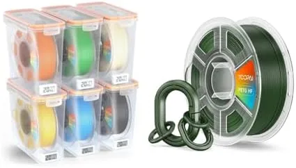 Yoopai YOOPAI Pro Filament Storage Box (6 Pack) & PETG HF Filament Forest Green