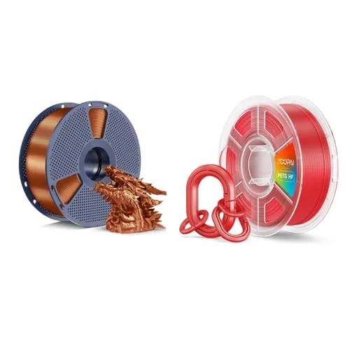 Yoopai SUNLU Silk PLA+ Filament Copper & PETG HF Filament Red