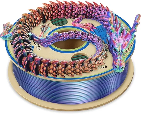 Yousu YOUSU 3D Printer Filament,Tri-Colors PLA Filament,Shiny Silk Coextruded PLA, Silk Green Purple Copper Filament, 1kg/2.2lbs