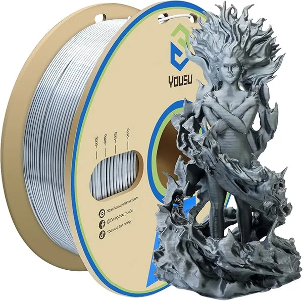 Yousu YOUSU Black White PLA Filament Coextrusion, PLA Filament Multicolor, 3D Printer Filament 1kg, Color Change Filament.