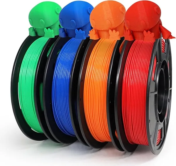 Yousu YOUSU PLA Plus Filament Bundle 4x250g, 4 Pack 1 KG PLA+ Sample 3D Printer Filament, 3D Printing Multi Pack Filament Dimensional Accuracy +/-(2.2lbs),Red/Orange/Blue/Green
