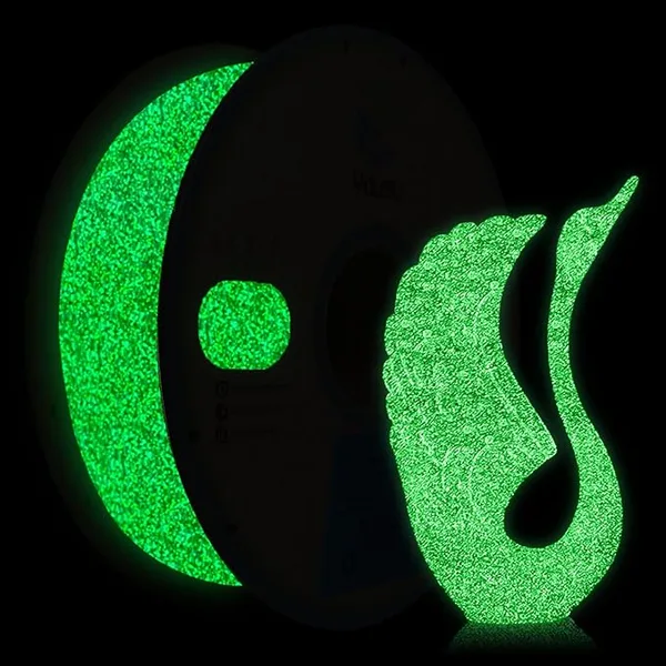 Yousu YOUSU 3D Printer Filament PLA Filament Black Filament with Glow in The Dark Green Starry Sky 1kg(2.2lbs).