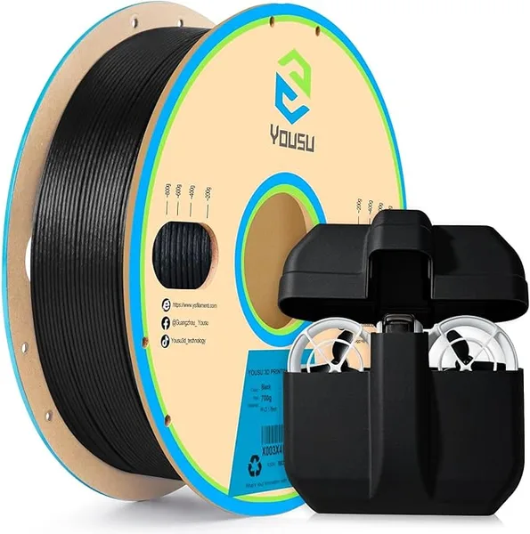 Yousu YOUSU Carbon Fiber Polypropylene 3D Printer Filament, PP-CF Filament, No Warping & Moisture Free 3D Printer Filament for 3D Printer, Black,700g.