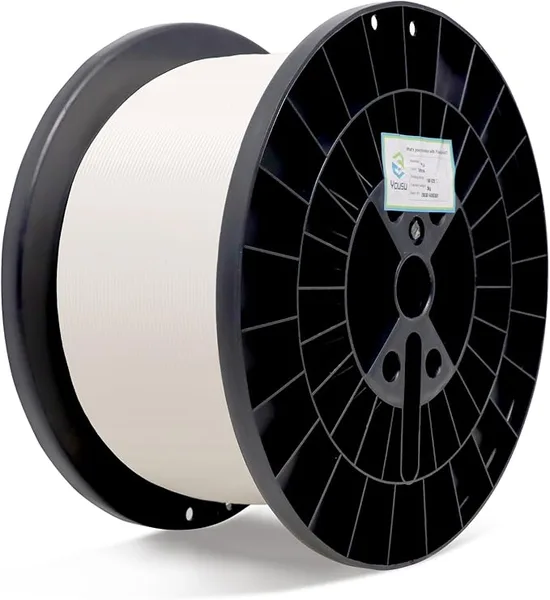 Yousu YOUSU PLA 5kg 3D Printer Filament Bundle, Print with Most FDM 3D Printers, 11lbs, 1 Pack 5kg Large Spool, Accuracy +/-, White