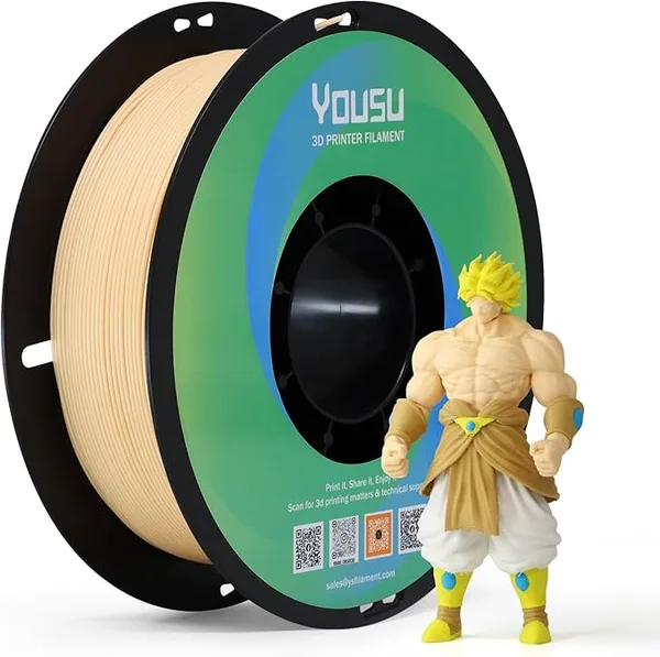 Yousu YOUSU Matte PLA Filament 1KG, Skin 3D Printer Filament, A Variety of Colors and Unique Matte Effect, Easy to Print, Great Layer Bonding, Works with Most FDM Printers
