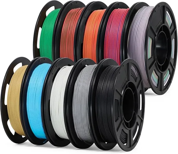 Yousu YOUSU Matte PLA 3D Printer Filament Bundle, Low Gloss & No Sanding Needed, Smooth Extrusion, Easy Support Removal, 10×250g Spools (2.5kg Total), 10 Colors Pack