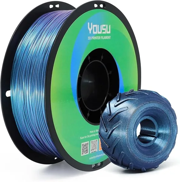 Yousu YOUSU Chameleon TPU Filament,TPU Chameleon Color,95A (42D) Flexible Soft 3D Printer Filament,Changes Color with Light and Angles,1KG (2.2lbs) Spool