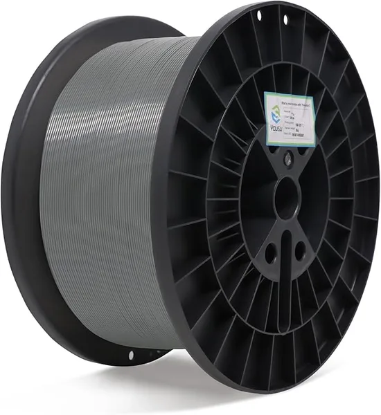 Yousu YOUSU PLA 5kg 3D Printer Filament Bundle, Print with Most FDM 3D Printers, 11lbs, 1 Pack 5kg Large Spool, Accuracy +/-, Grey