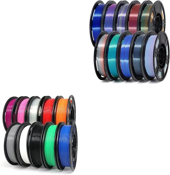 Yousu YOUSU PLA Plus Filament Bundle 10x250g, 10 Pack 2.5KG PLA+ Silk PLA Filament Multi Color, 10 * 250g Pack