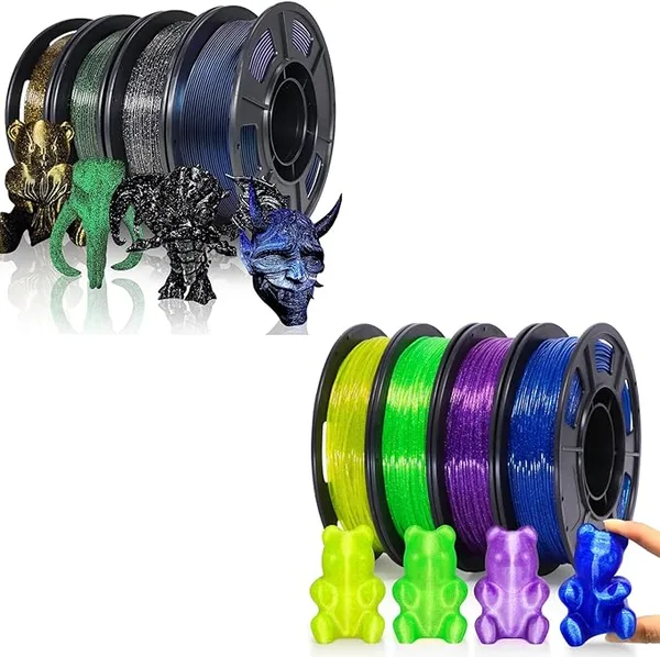 Yousu YOUSU Galaxy PLA Filament Bundle + Transparent Galaxy TPU Filament Bundle，Total 2kg
