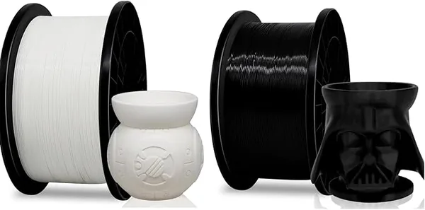 Yousu YOUSU 5KG(11lbs) PLA Plus Filament White + Black, PLA+ Filament 3D Printer Filament, Cost Effective Large Roll 3D Printing Filament for Big Projects.10kg in Total.