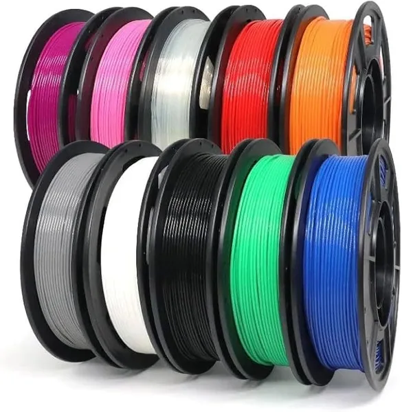 Yousu YOUSU PLA Plus Filament Bundle 10x250g, 10 Pack 2.5KG PLA+ Sample 3D Printer Filament, 3D Printing Multi Pack Filament Glow in Dark pla Filament 250 * 4 Pack.